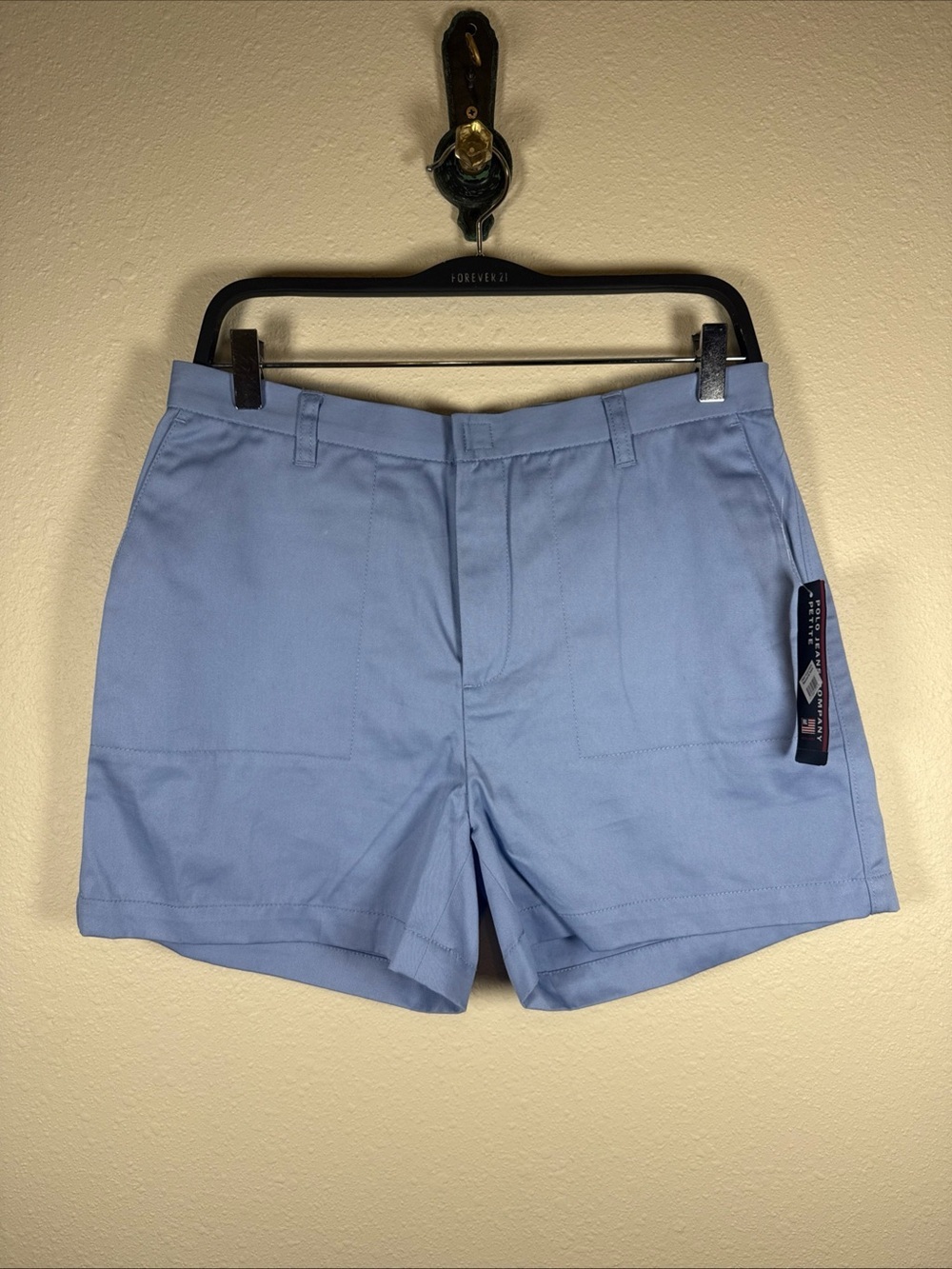 Polo Ralph Lauren Blue Preppy Shorts 10P Classic Chino High Waisted Cotton 4”